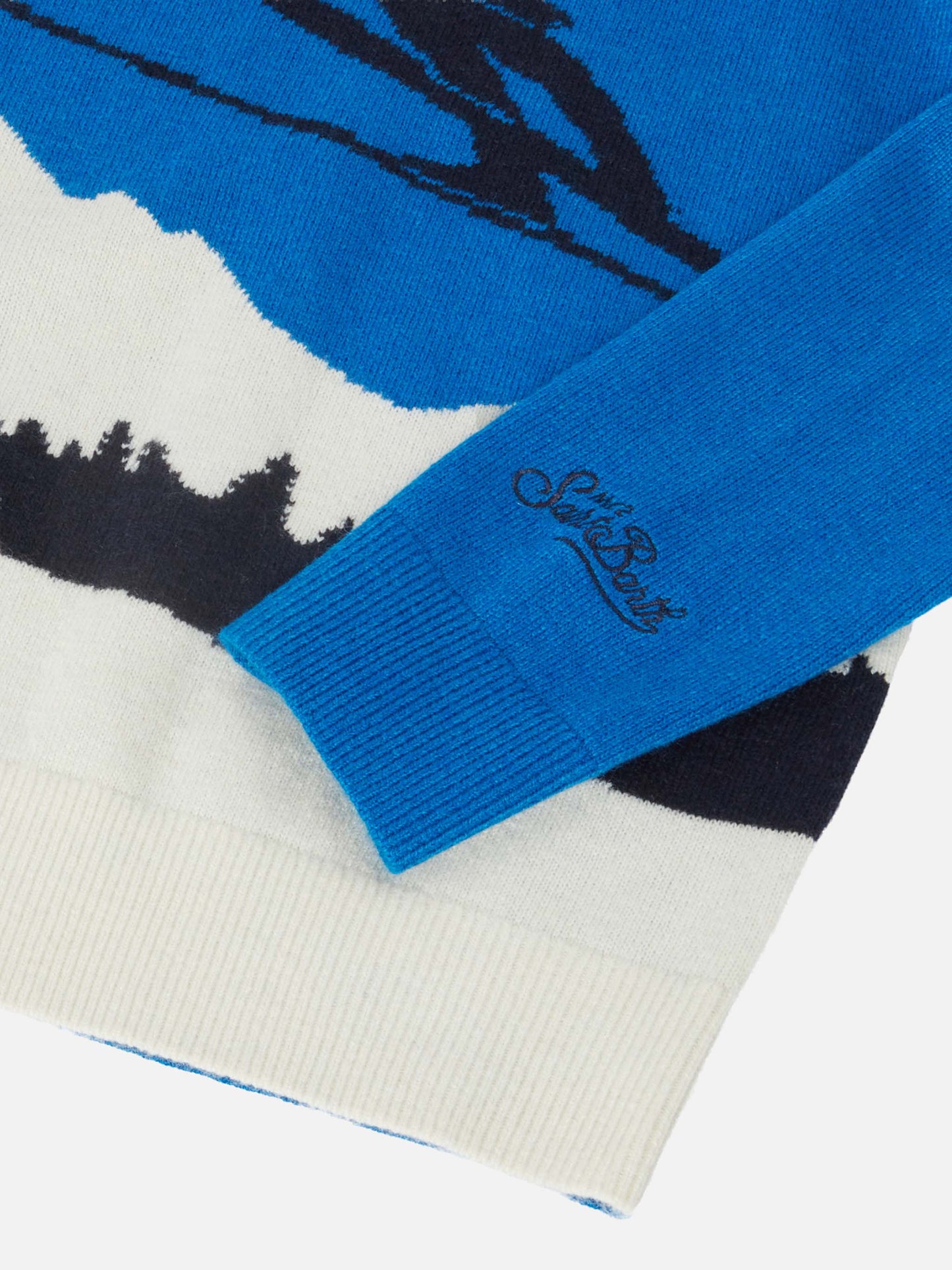 Girocollo Douglas con jacquard Cortina postcard