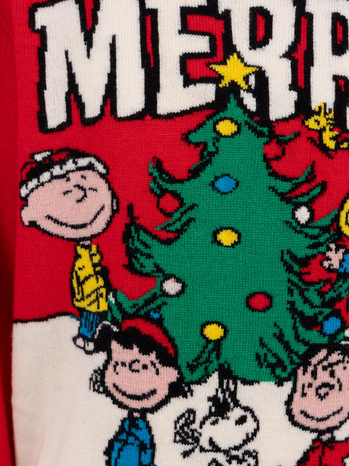 Kid red crewneck sweater Douglas with Penauts print | SNOOPY PEANUTS SPECIAL EDITION - MC2 Saint Barth