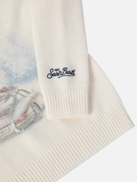 Maglione Douglas  con stampa Cortina road e ricamo Cortina 1983