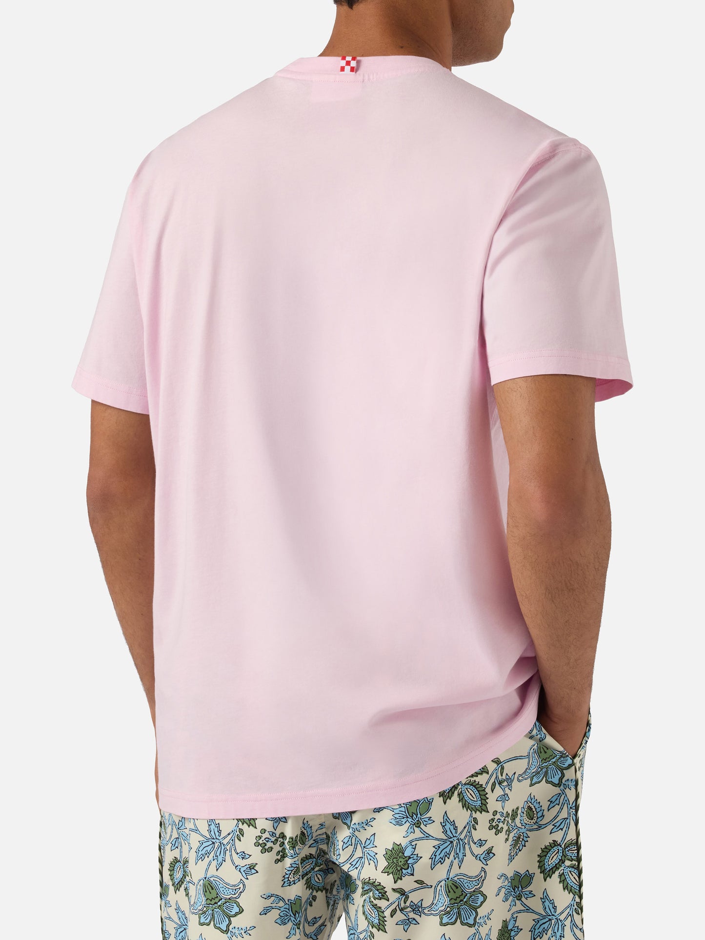 Pink Dover cotton t-shirt with logo embroidery