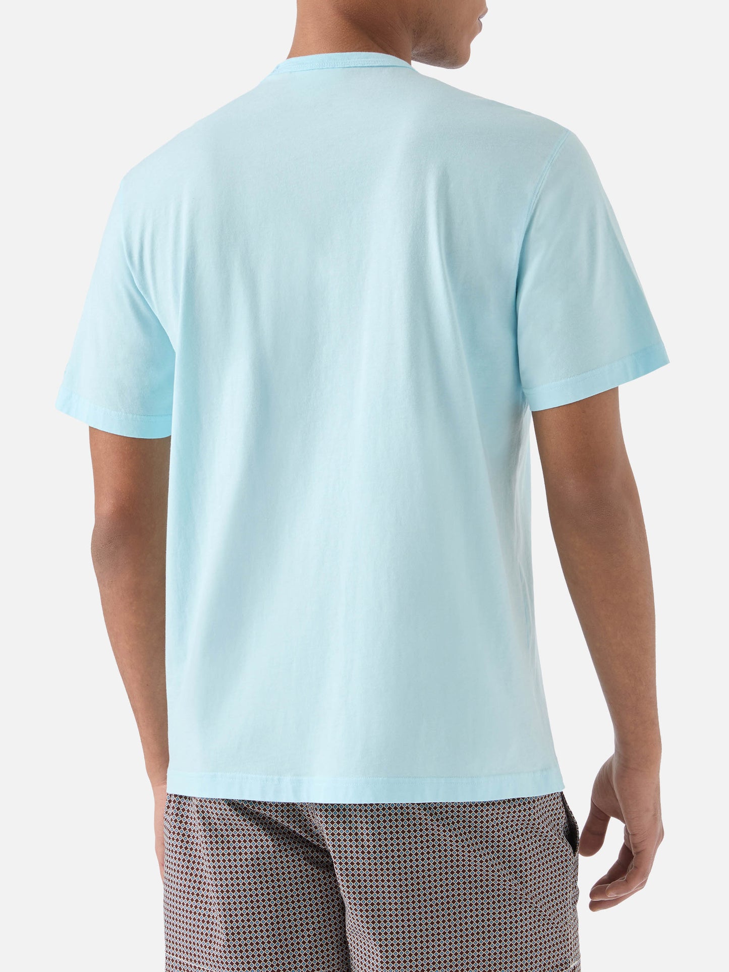 T-shirt Dover verde acqua in cotone con ricamo logo