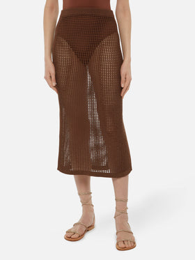 Darline brown crochet midi skirt - MC2 Saint Barth