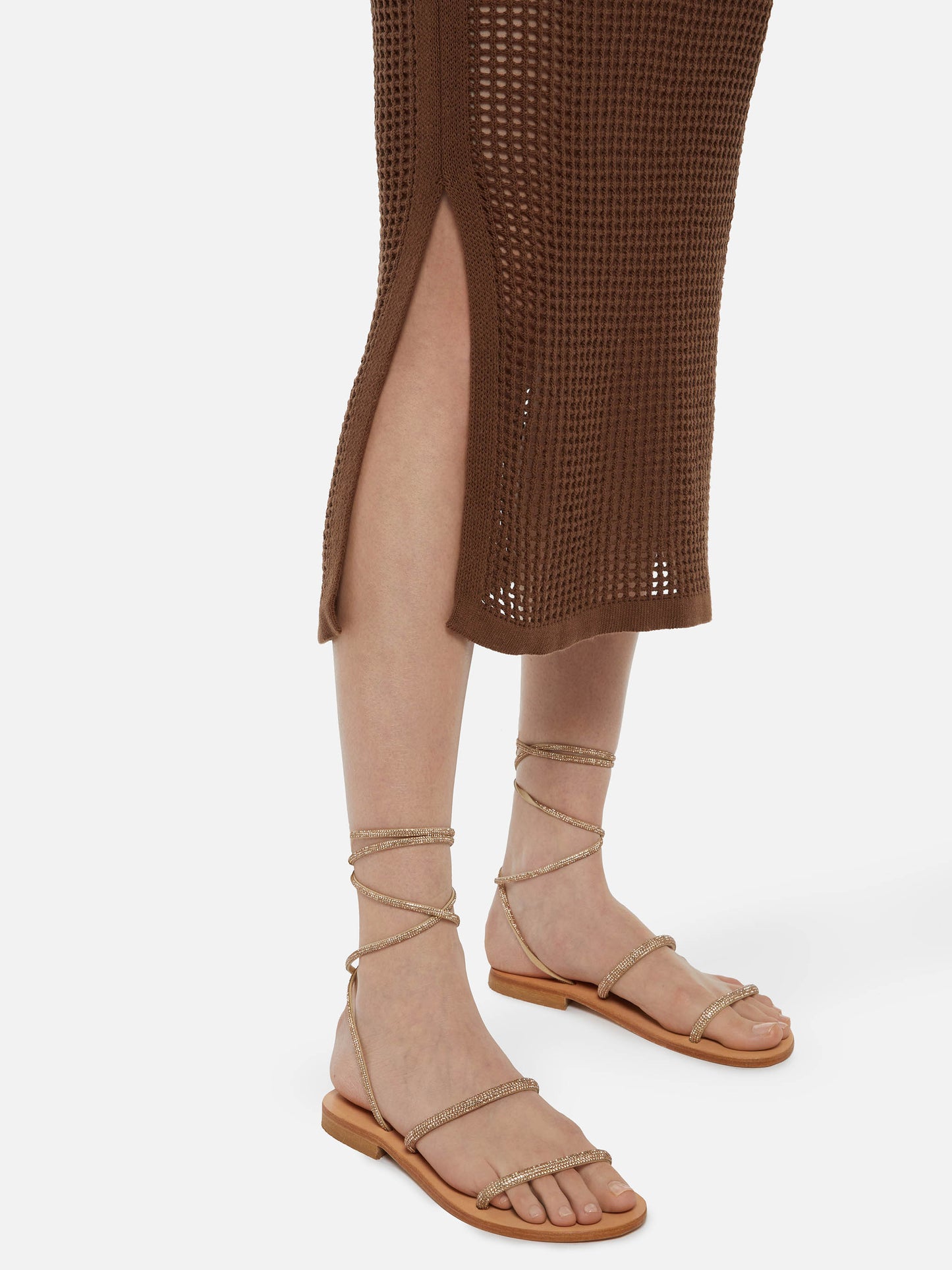 Darline brown crochet midi skirt - MC2 Saint Barth