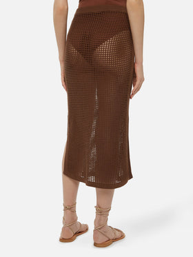 Darline brown crochet midi skirt - MC2 Saint Barth