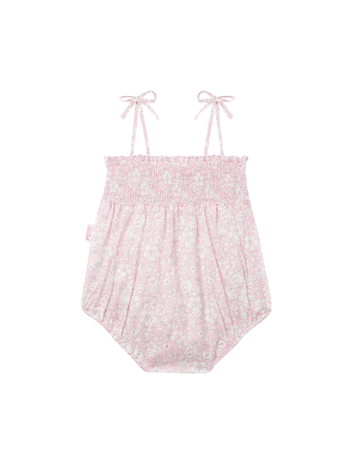 Dudu newborn cotton romper suit with flower print - MC2 Saint Barth