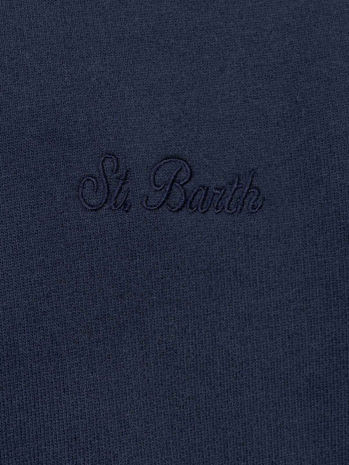 Man navy blue half zipped sweatshirt Dunkan with St. Barth embroidery - MC2 Saint Barth