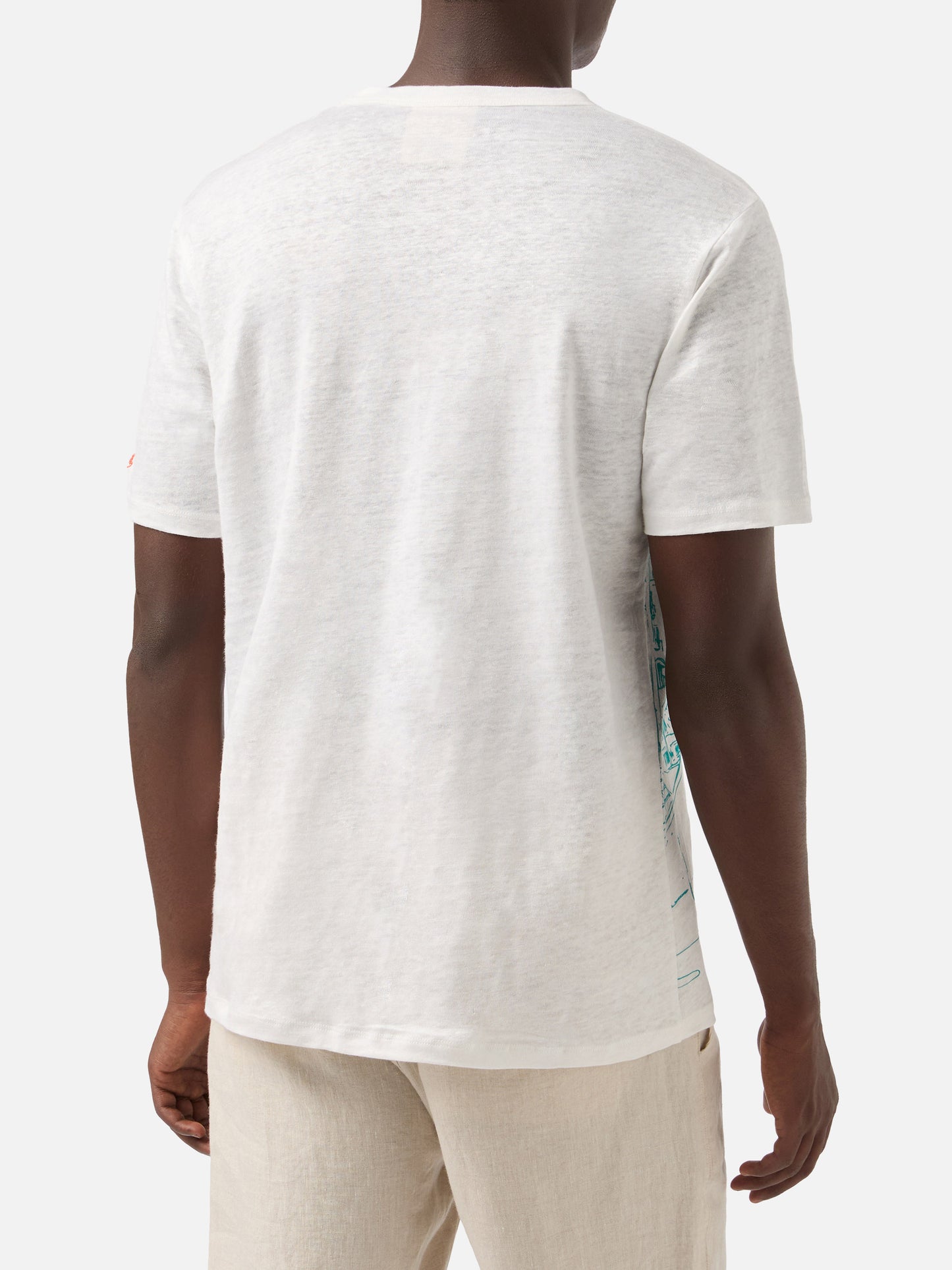 Ecstasea linen jersey t-shirt with Cannes print