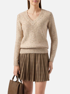 Maglione Eleara oro con pailettes