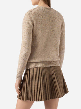 Maglione Eleara oro con pailettes
