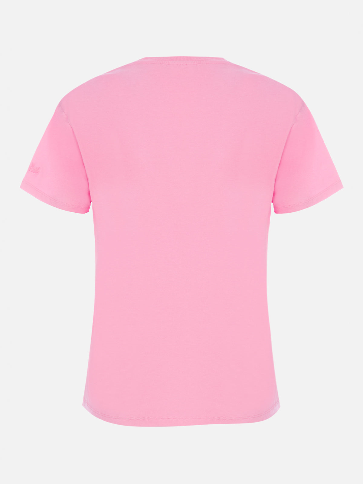 Damen-T-Shirt Emilie aus Baumwolljersey mit Rundhalsausschnitt und Barbie St. Barth-Aufdruck | BARBIE SPECIAL EDITION