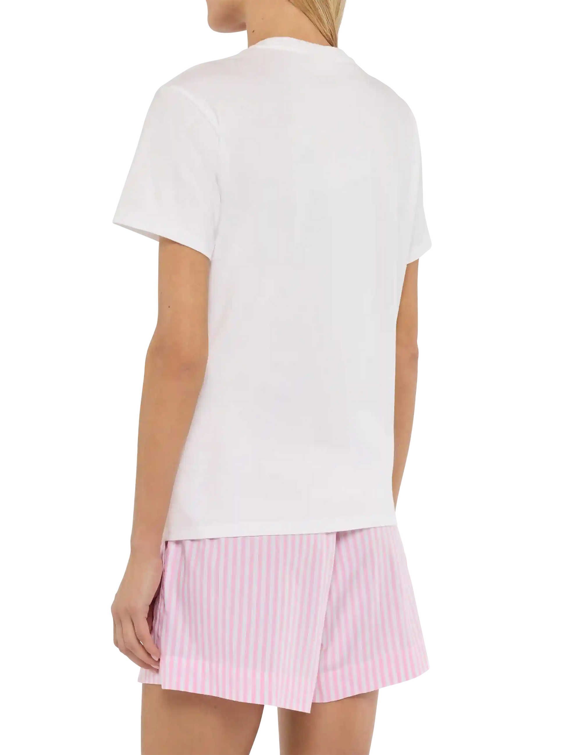 Emilie cotton t-shirt with Libertè, Egalitè, Vin Rosè embroidery - MC2 Saint Barth