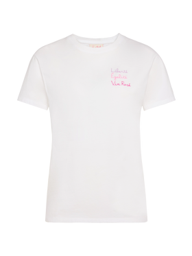 Emilie cotton t-shirt with Libertè, Egalitè, Vin Rosè embroidery - MC2 Saint Barth