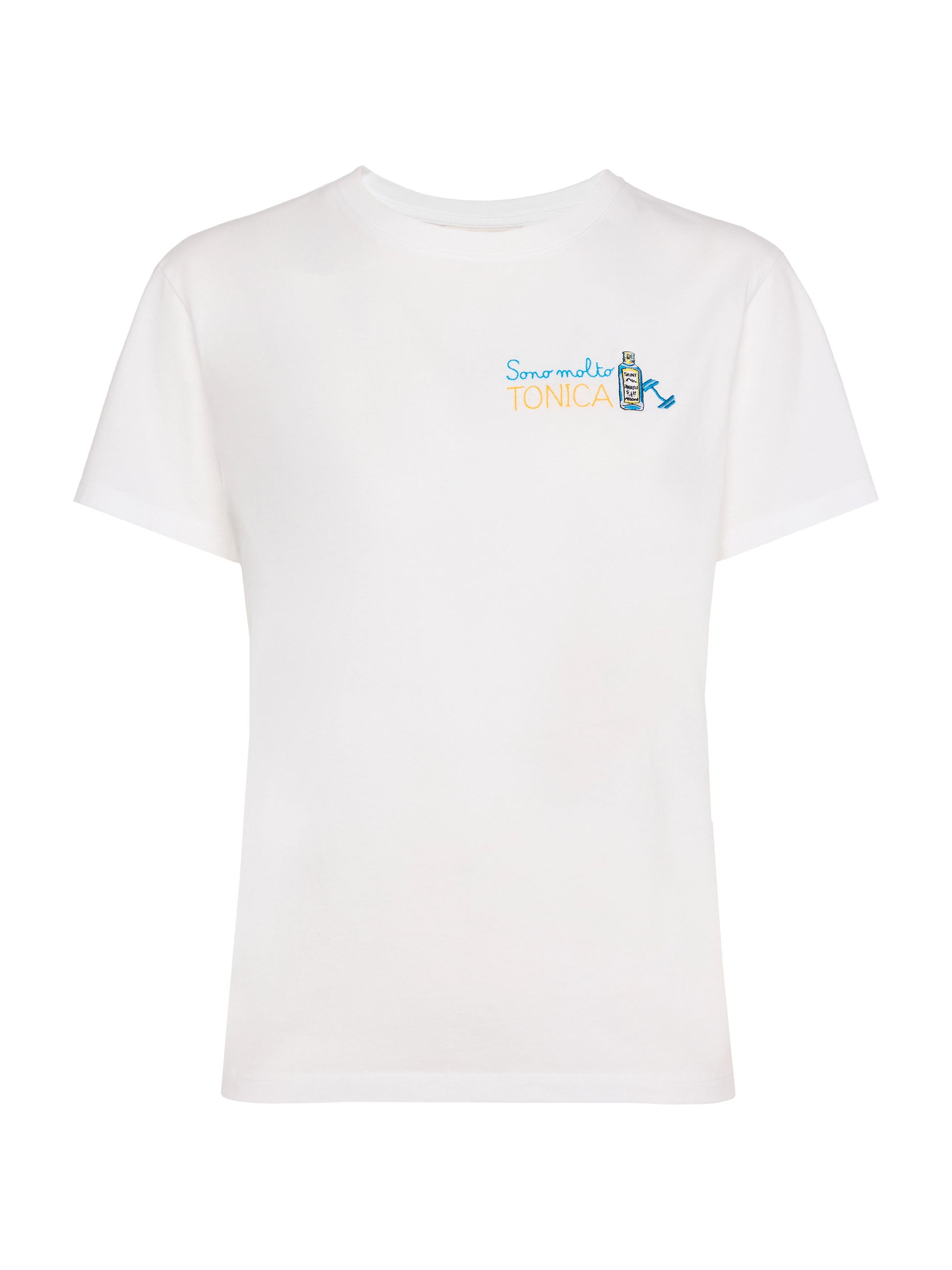 Emilie cotton t-shirt with Sono molto tonica embroidery - MC2 Saint Barth