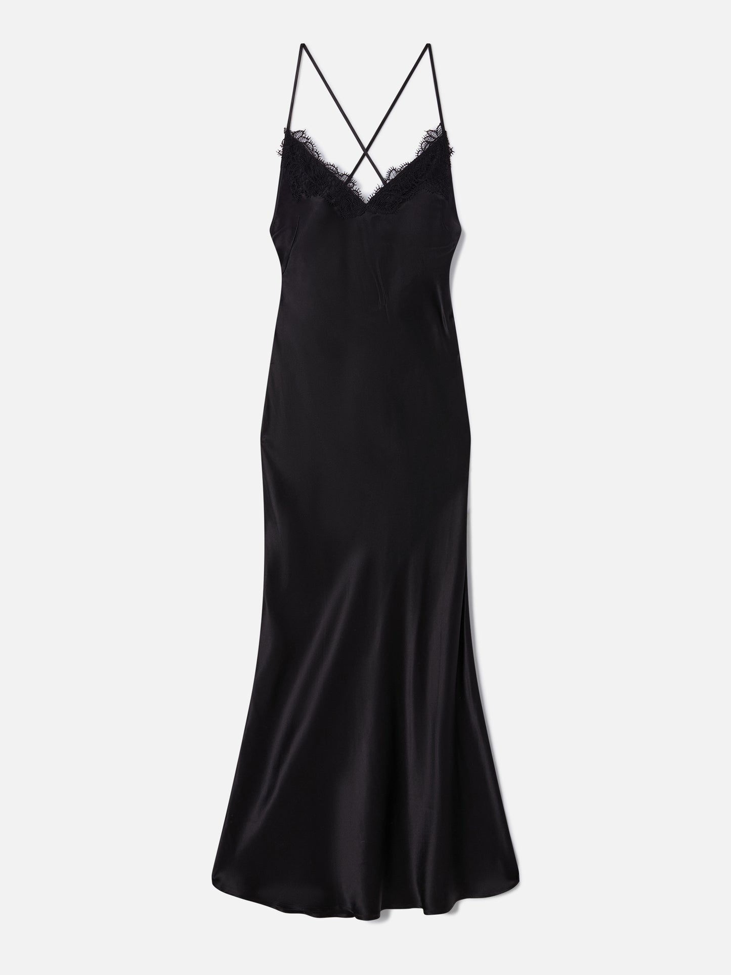 Eydis satin slip dress in black