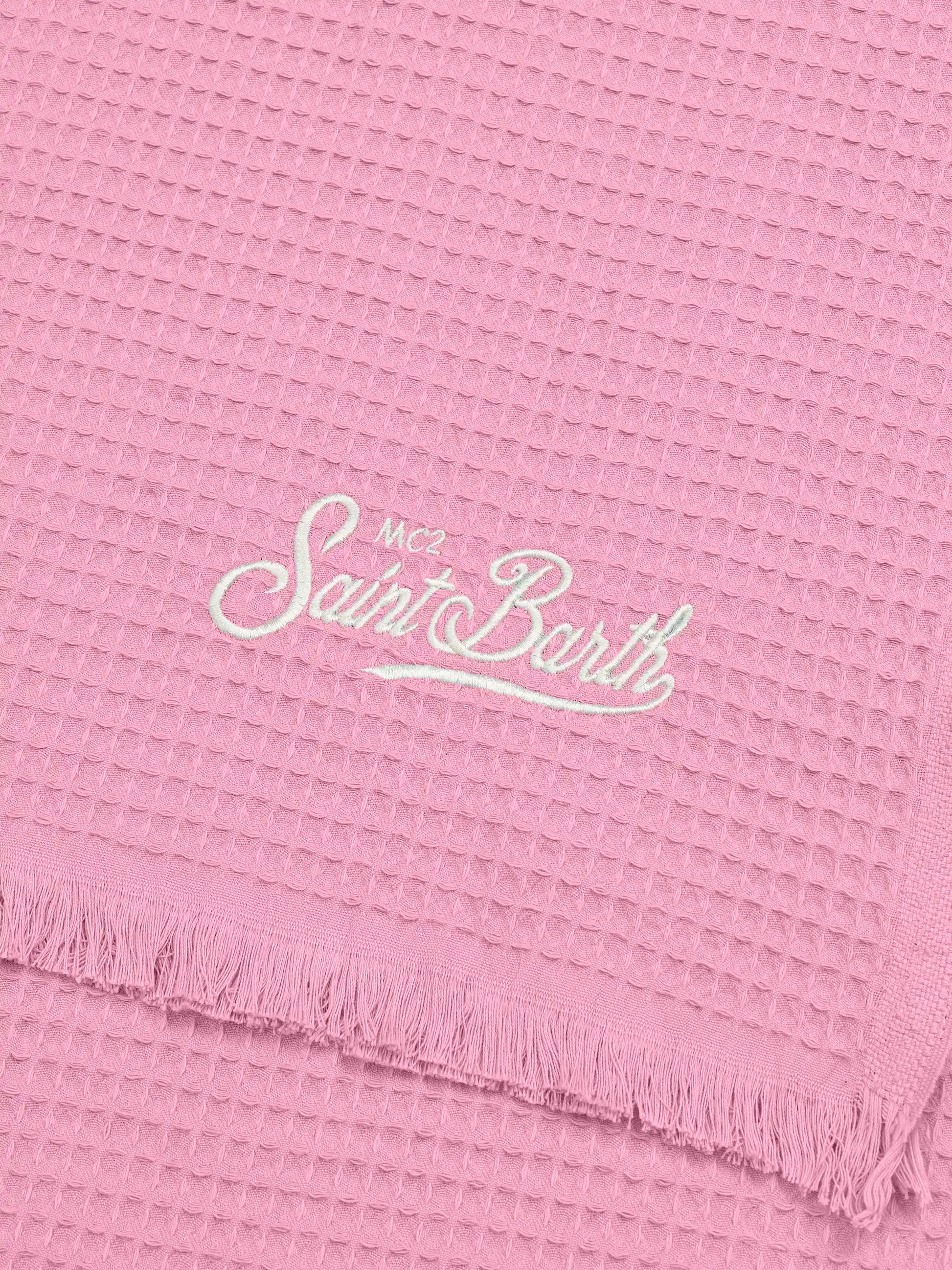 Pink honeycomb cotton FoutaSac beach towel - MC2 Saint Barth