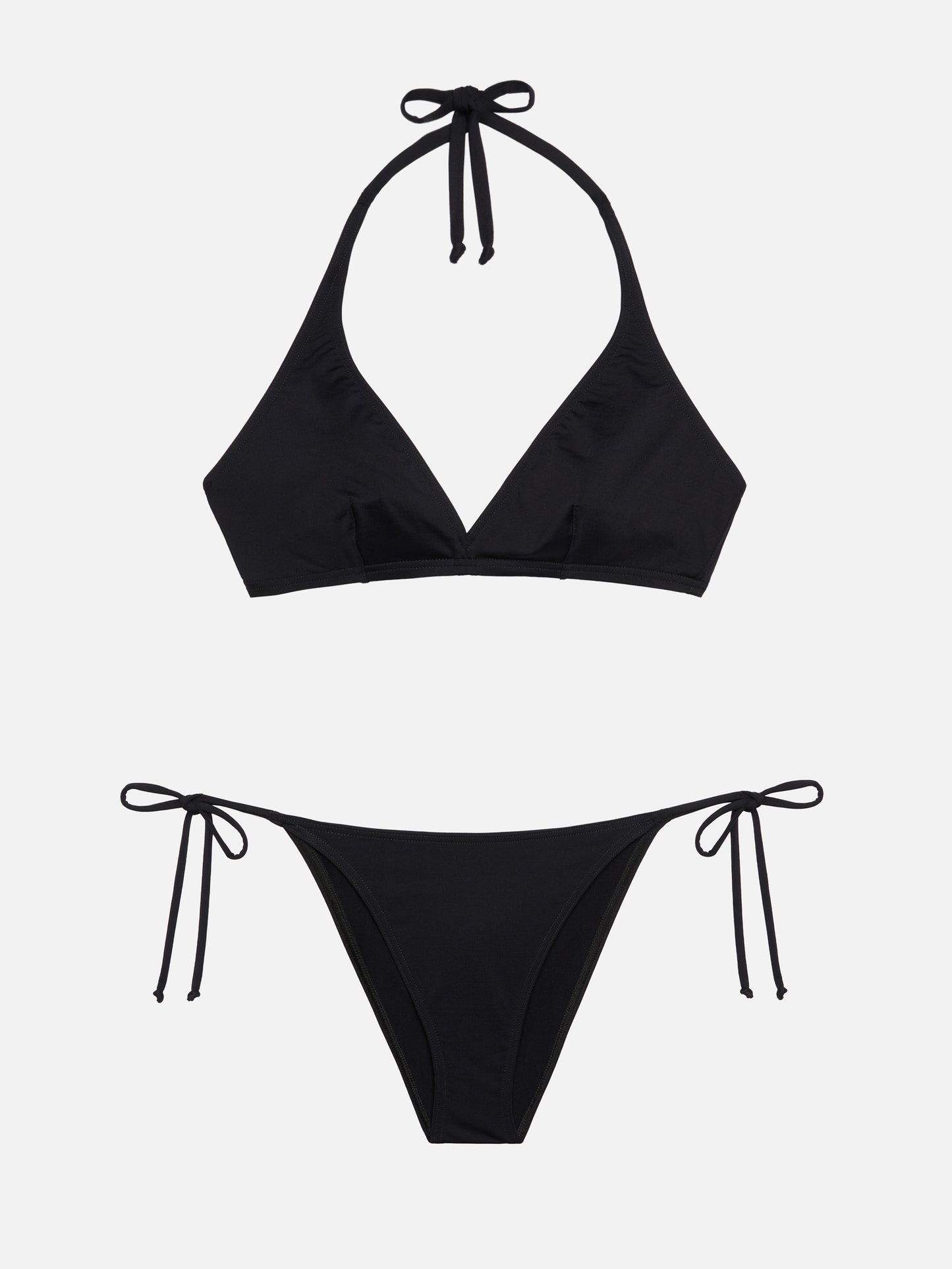 Gaia top bralette triangolo nero - Virgo slip mare classico nero