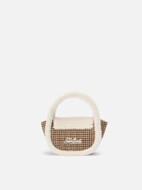 Borsa a mano Gilda Mutton Wool pied de poule e shearling