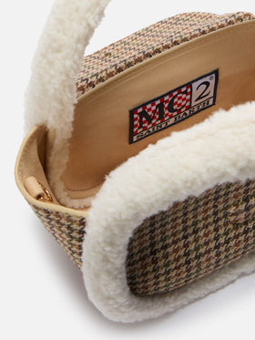 Borsa a mano Gilda Mutton Wool pied de poule e shearling