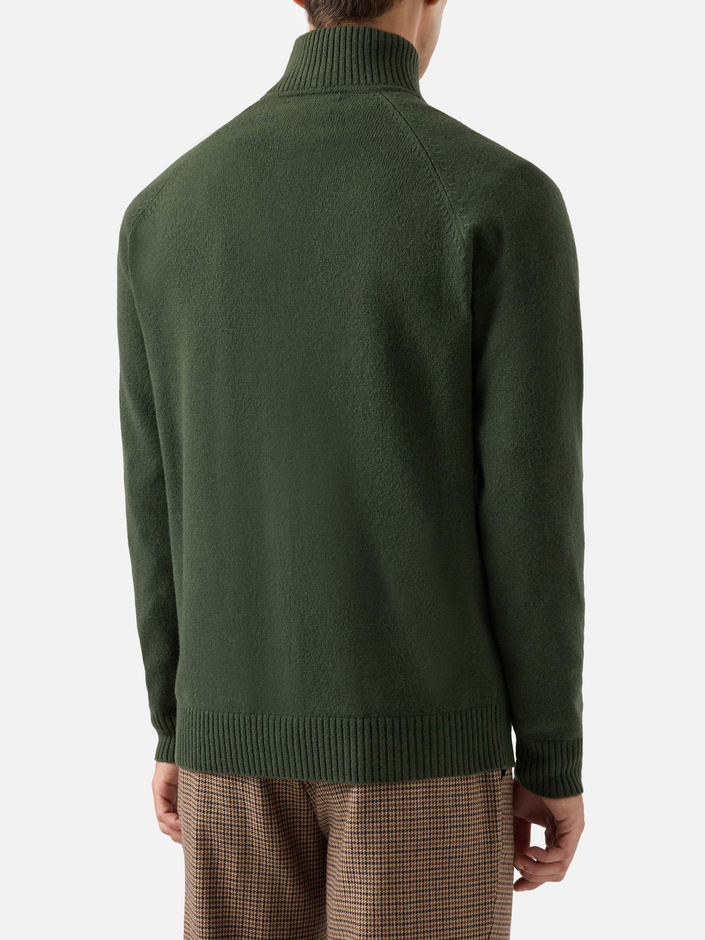 Cardigan Galway in lana verde militare