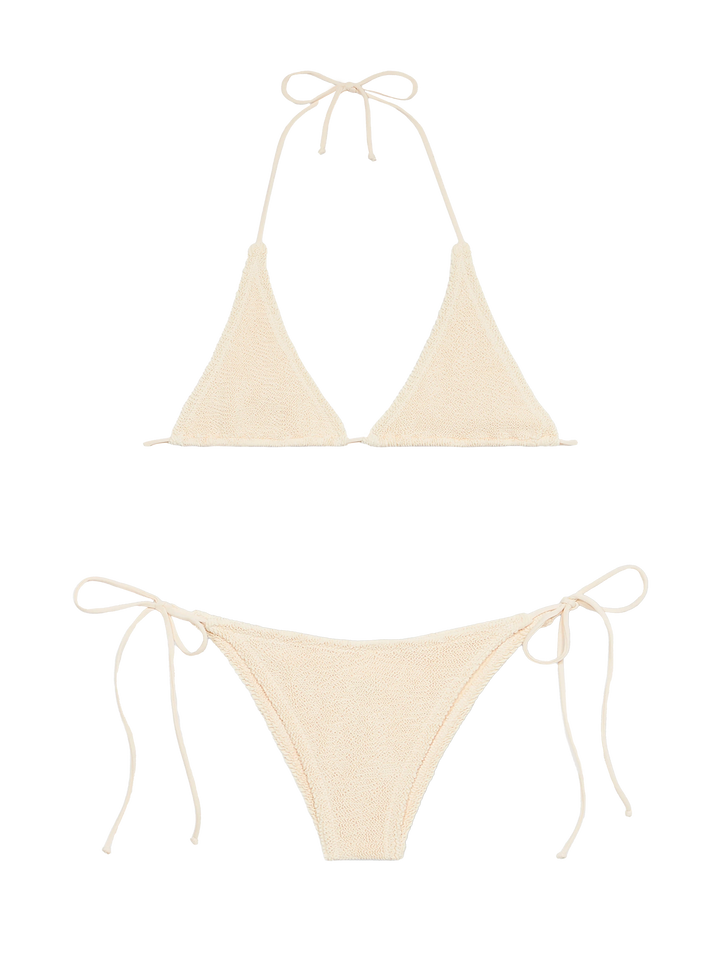 Woman cream crinkle triangle bikini Guiana Marielle - MC2 Saint Barth