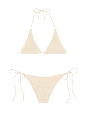 Woman cream crinkle triangle bikini Guiana Marielle - MC2 Saint Barth