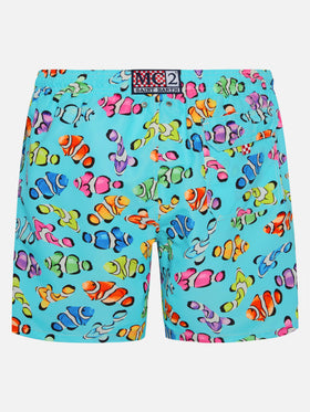 Klassische Herren-Badeshorts mit mehrfarbigem Clownfisch-Print