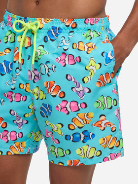 Klassische Herren-Badeshorts mit mehrfarbigem Clownfisch-Print