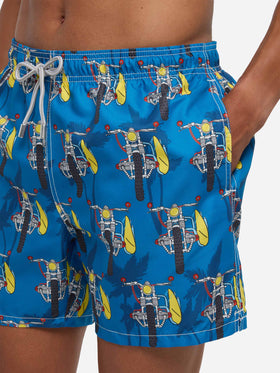 Mid-length swimshorts with surf motorbike