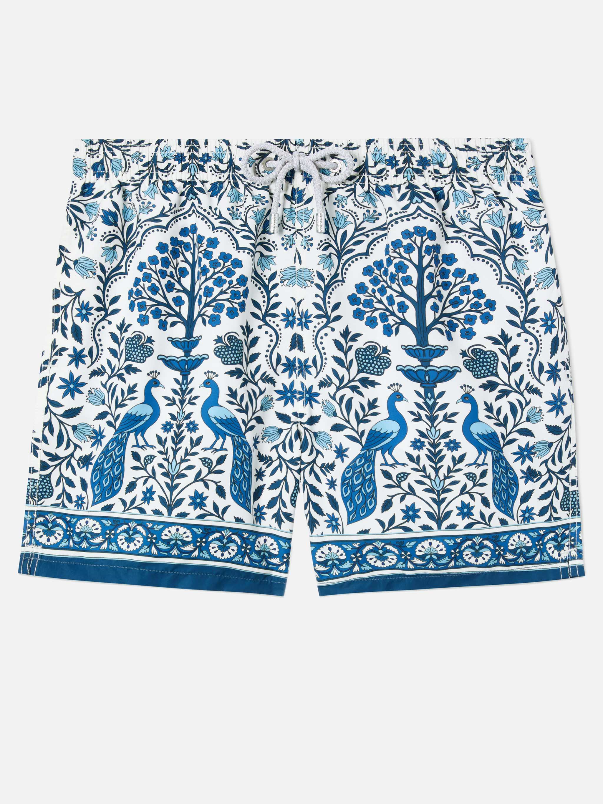 パンツ OFF-WHITE Galaxy Splash Print Shorts Gustavia white swim shorts with contrasting peacock print – MC2