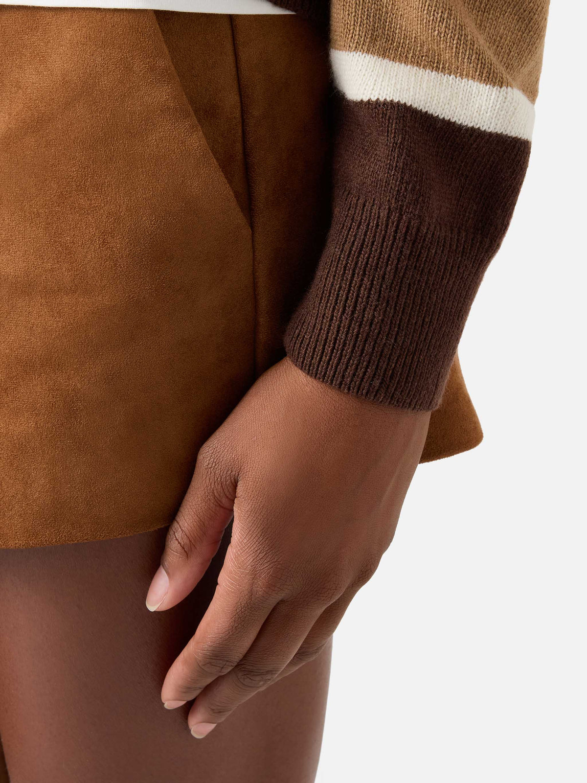 Hadidy Strickpullover mit Polokragen aus Woll- und Kaschmirmischung mit mehrfarbigen Streifen