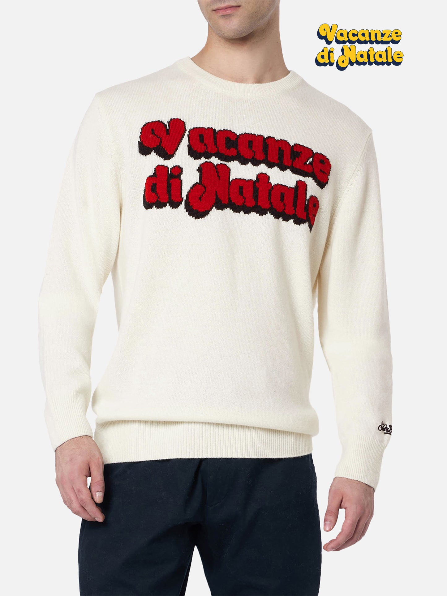 Crewneck sweater Heron with Vacanze di Natale jacquard | VACANZE DI NATALE SPECIAL EDITION