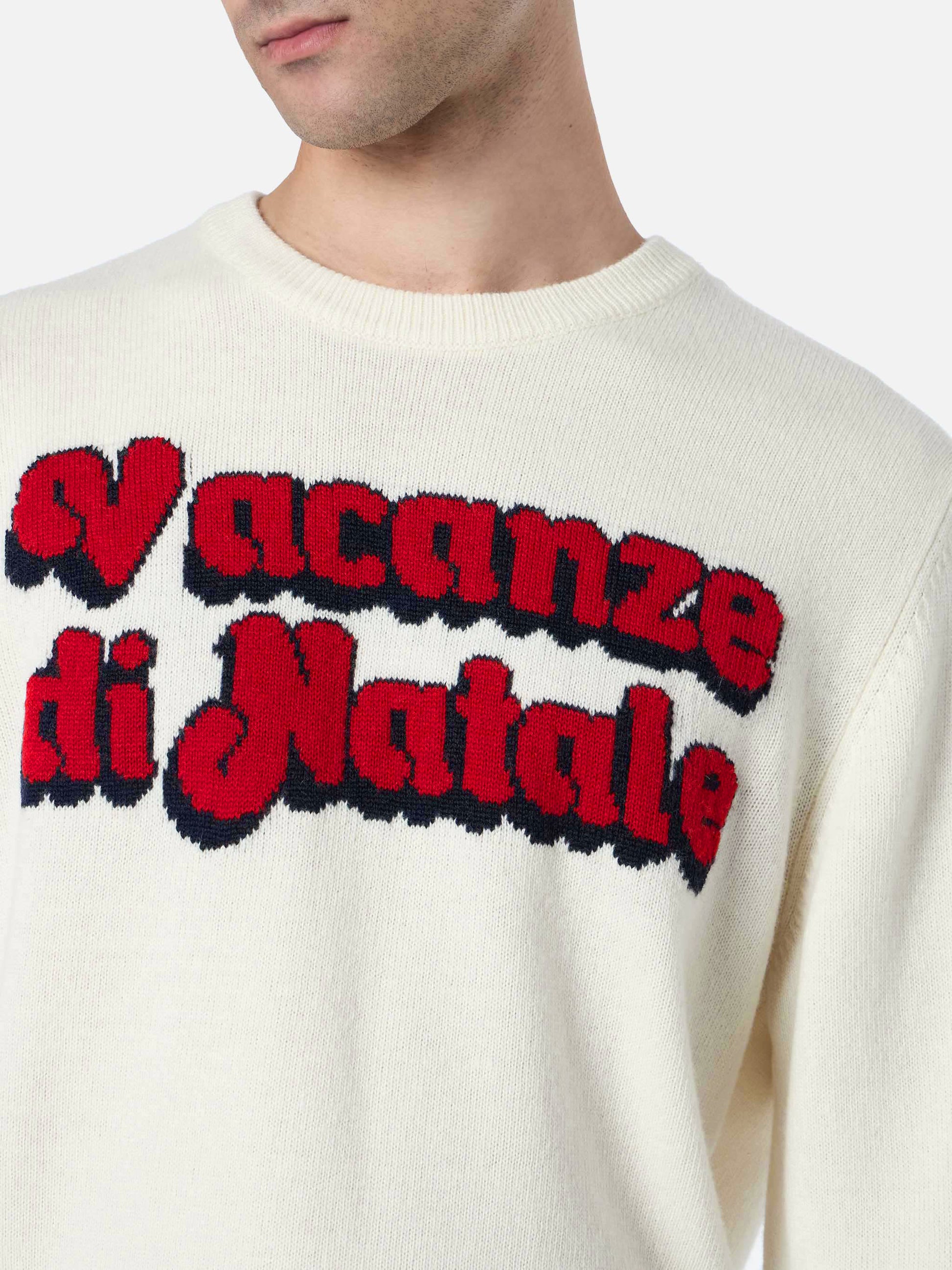 Man sweater Heron with Vacanze di Natale jacquard | VACANZE DI NATALE SPECIAL EDITION - MC2 Saint Barth