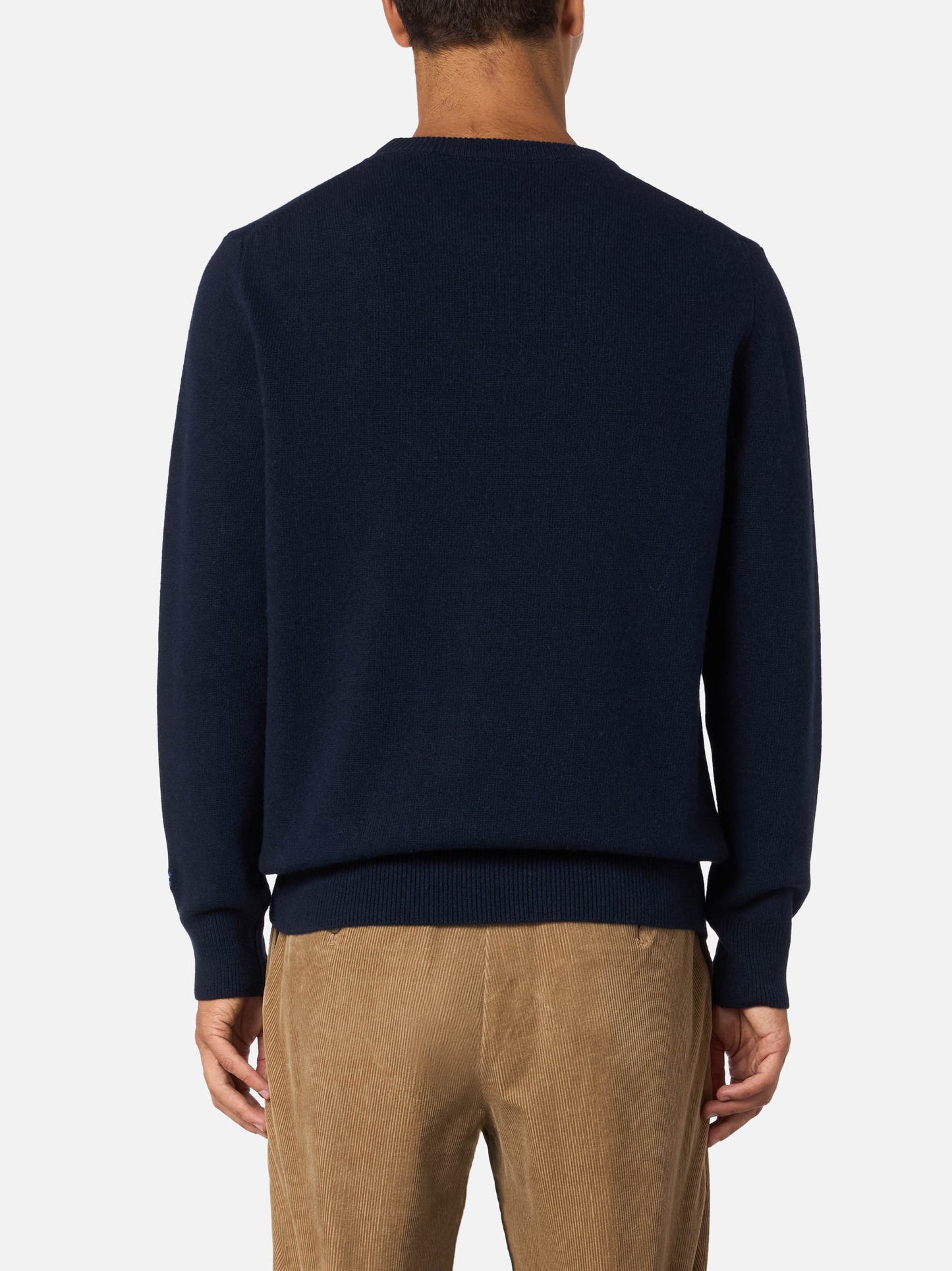 Man blue sweater Heron with Vacanze di Natale logo jacquard | VACANZE DI NATALE SPECIAL EDITION - MC2 Saint Barth