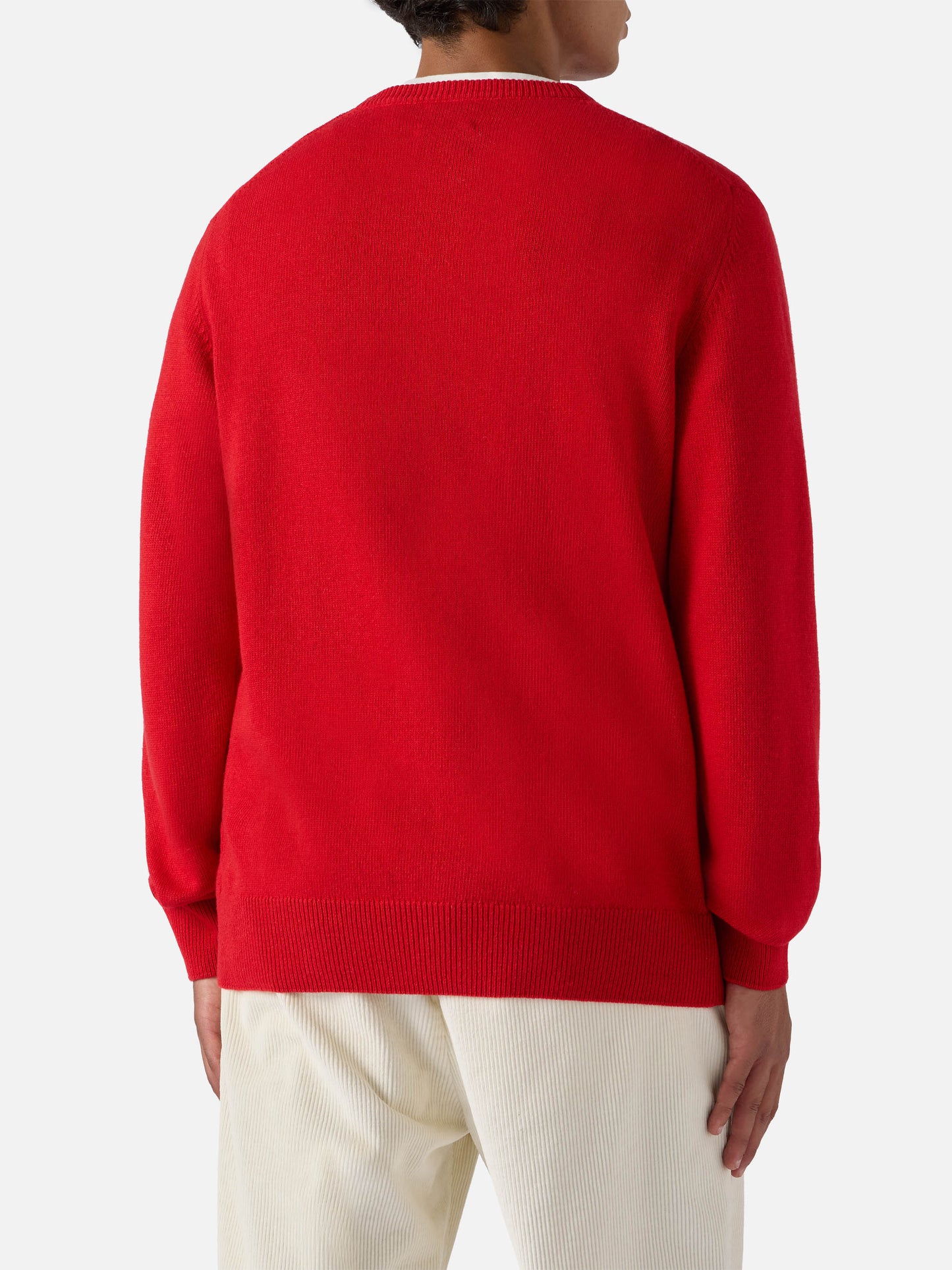 Red sweater Heron with Vacanze di Natale jacquard | VACANZE DI NATALE SPECIAL EDITION