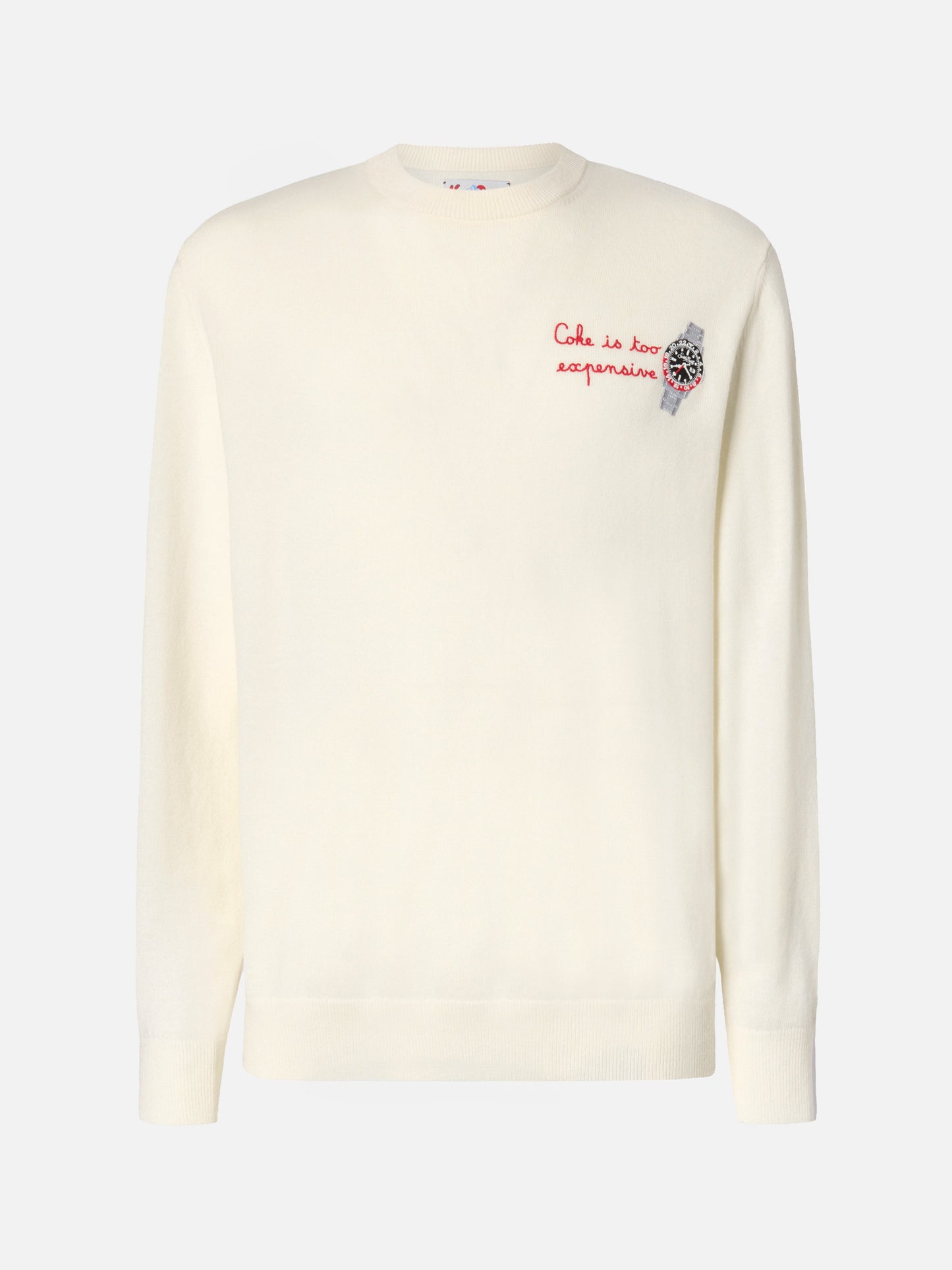 Maglione a girocollo Heron Light con ricamo Coke is too expensive