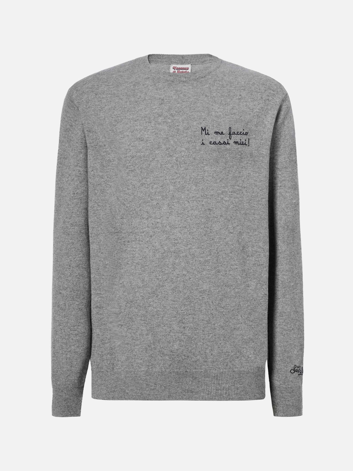 Crewneck Heron Light with Mi me faccio i cassi miei! embroidery | VACANZE DI NATALE SPECIAL EDITION