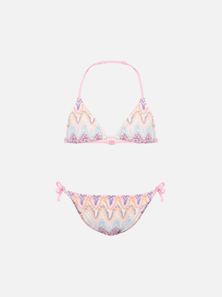 Holly klassischer Triangel-Bikini aus Raschelstoff