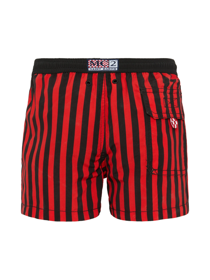 Jean mid-length swim shorts with Milan print | AC MILAN SPECIAL EDITION - MC2 Saint Barth