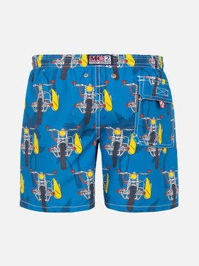 Motorbicycle print boy swim shorts - MC2 Saint Barth