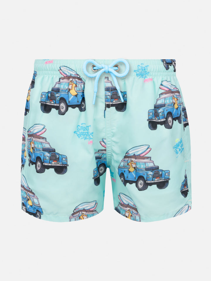 Jean Lighting lightweight fabric swim shorts with Cryptopuppets surfer print | CRYPTOPUPPETS SPECIAL EDITION - MC2 Saint Barth