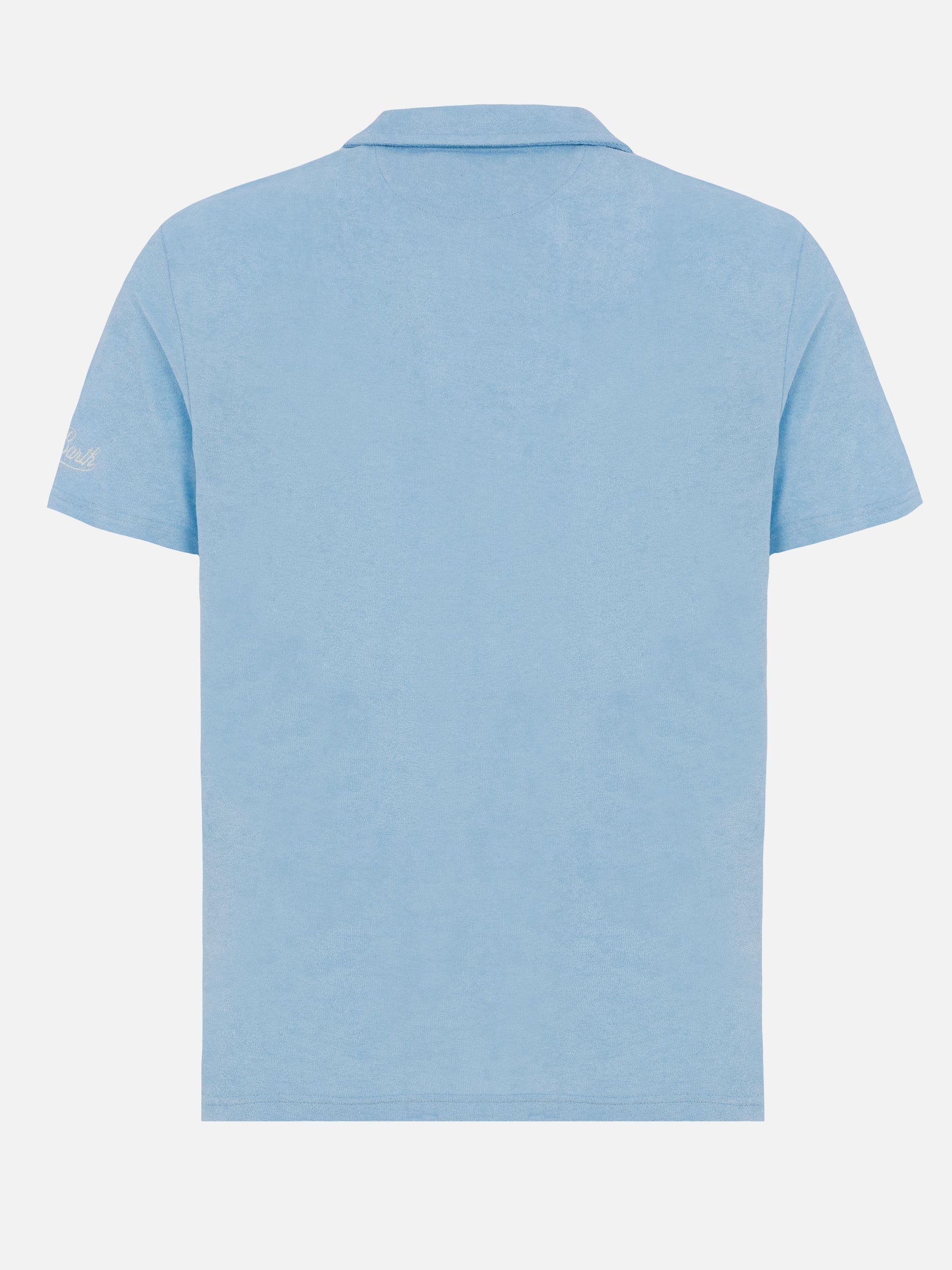 Jeremy light blue terry buttonless polo shirt - MC2 Saint Barth
