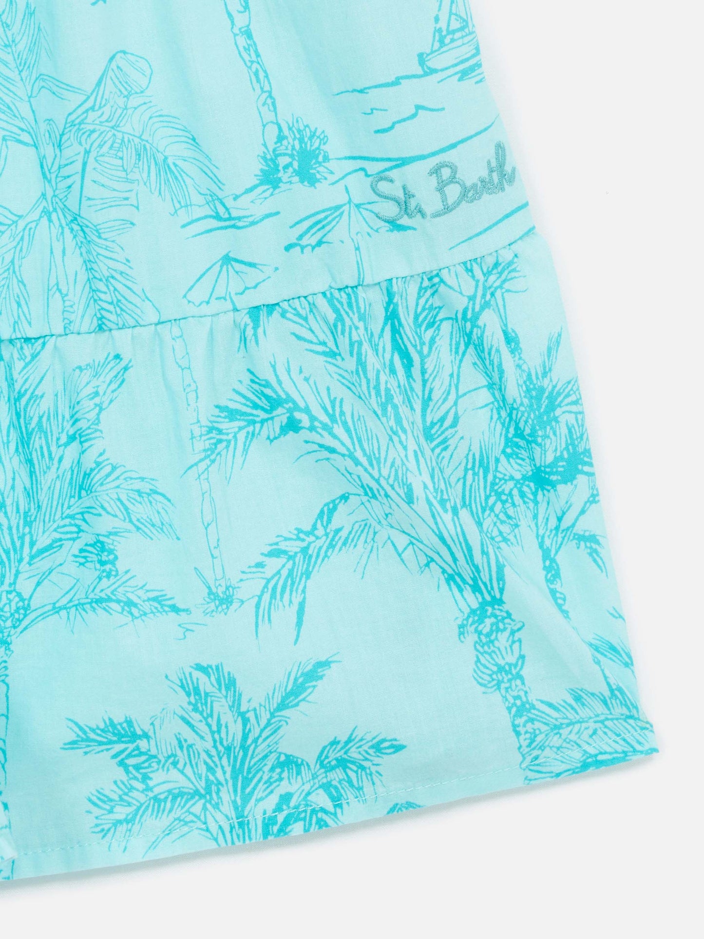 Girl cotton dress Jemine Jr with toile de jouy print - MC2 Saint Barth