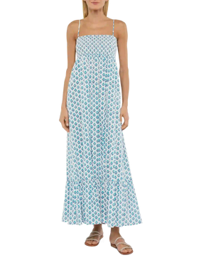 Jemma cotton dress with smocked embroidered bodice - MC2 Saint Barth