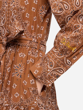 Braunes langes Bandana-Kleid für Damen von Jensen