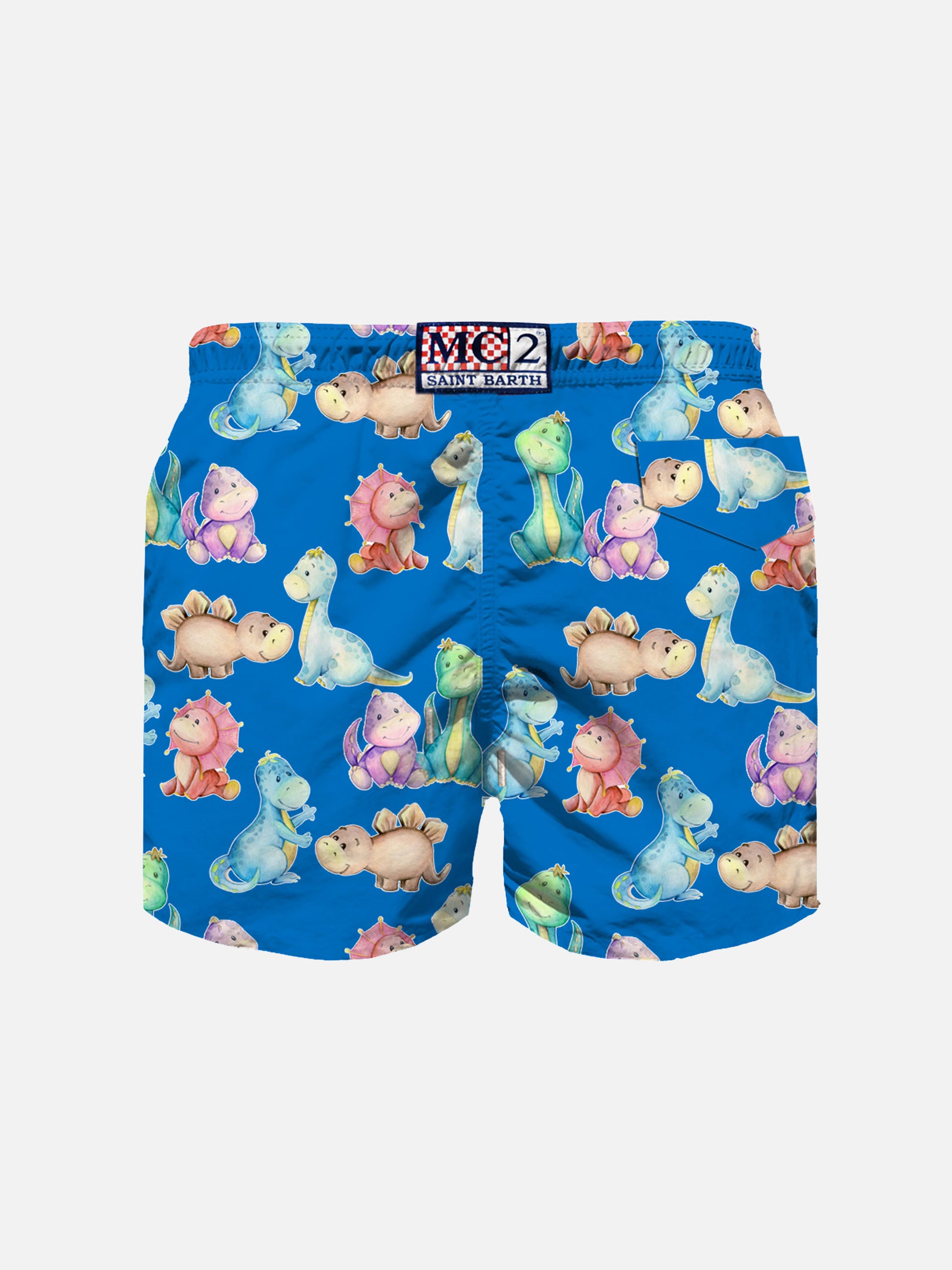 Boy cotton swim shorts with dinosaurs print - MC2 Saint Barth