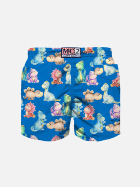 Boy cotton swim shorts with dinosaurs print - MC2 Saint Barth