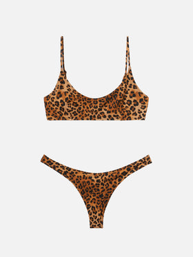 Bralette bikini Judy Naomi con slip da bagno sgambati e stampa animalier