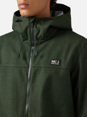 Grüne Windjacke für Herren mit Kapuze