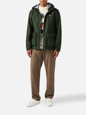 Grüne Windjacke für Herren mit Kapuze