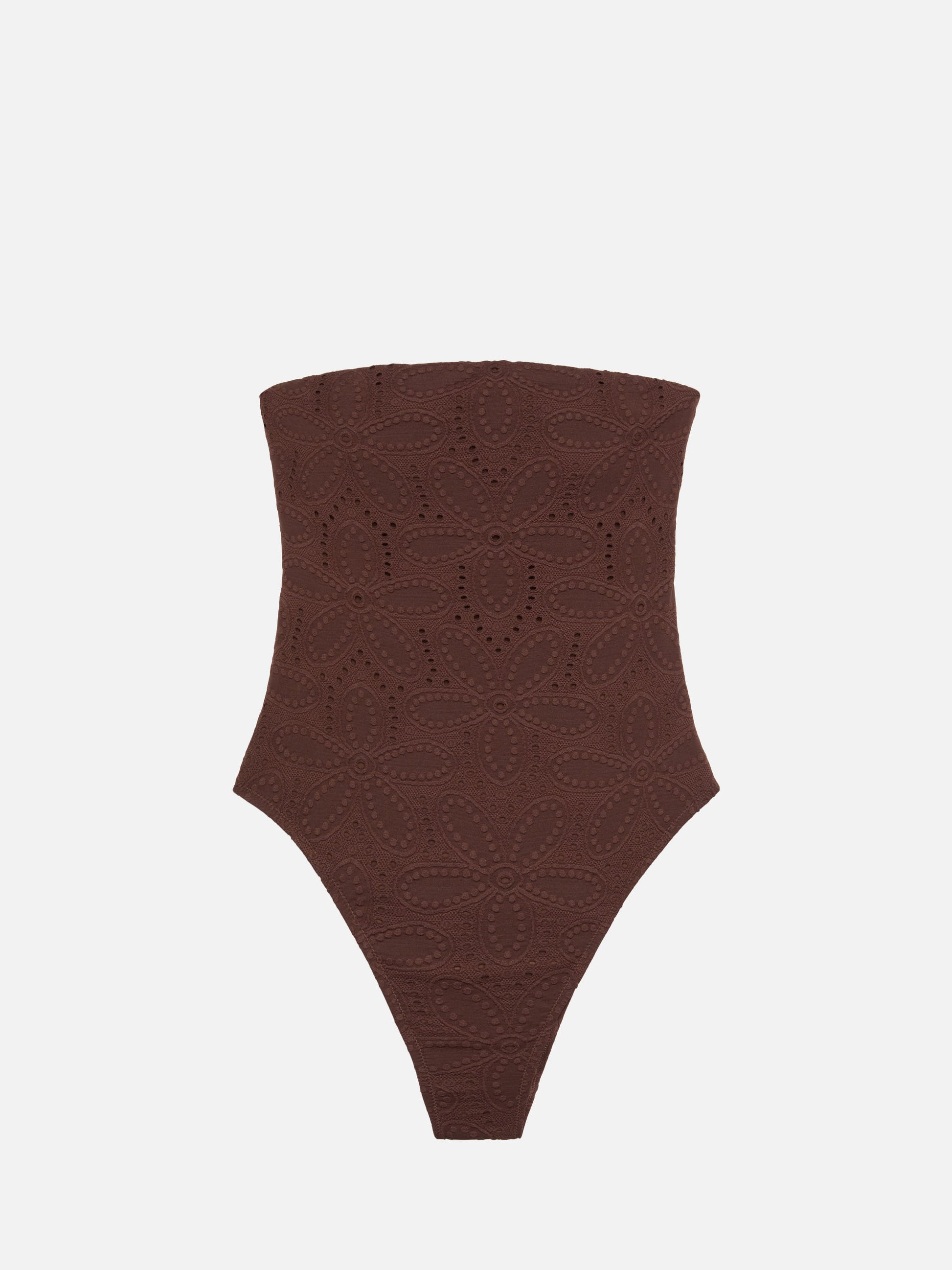 Kayla brown sangallo lace one-piece swimsuit - MC2 Saint Barth
